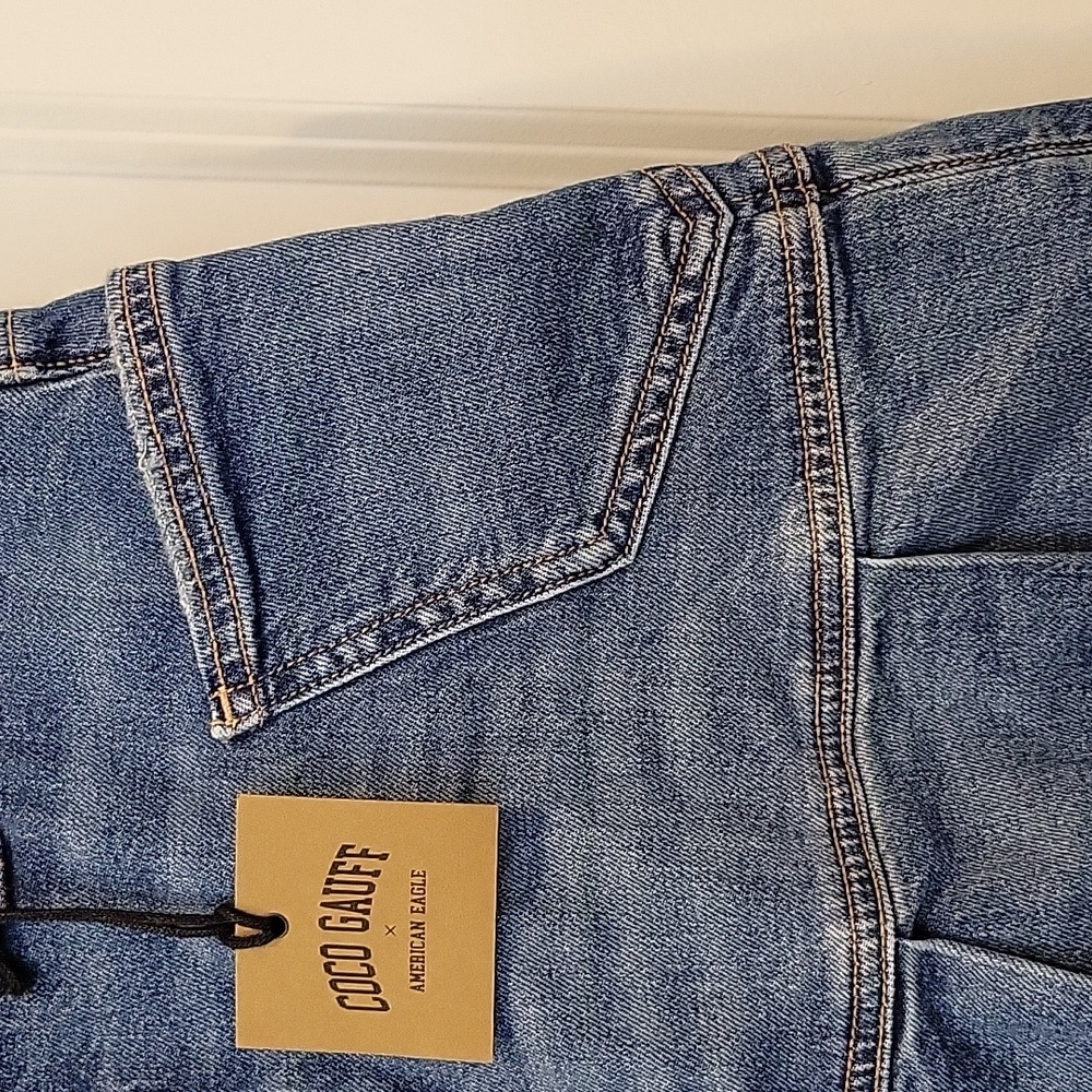 Coco Gauff x American Eagle High Rise Stretch Mini Denim Skirt Size 8/29W NWT - Picture 9 of 12